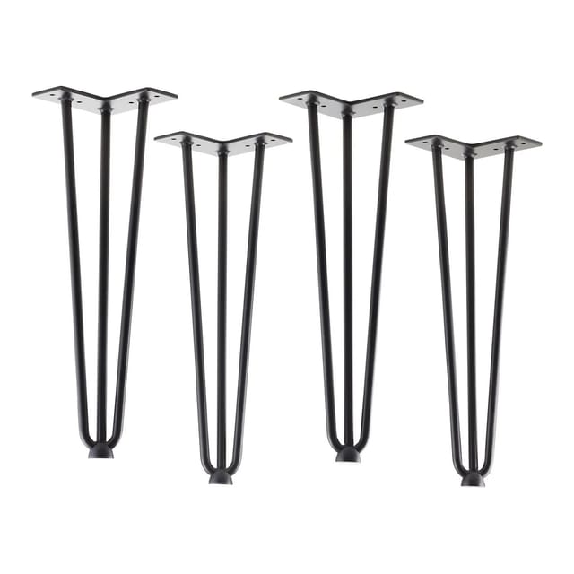 SOTECH 4 Stück Haarnadelbeine Baustahloptik Höhe 406 mm Schwarz