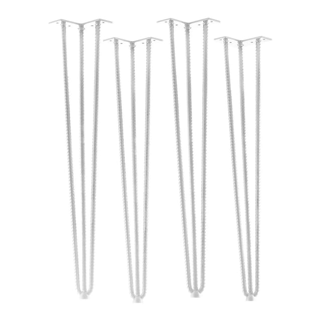 SOTECH 4 Stück Haarnadelbeine Baustahloptik Höhe 710 mm Industrial Look Weiß