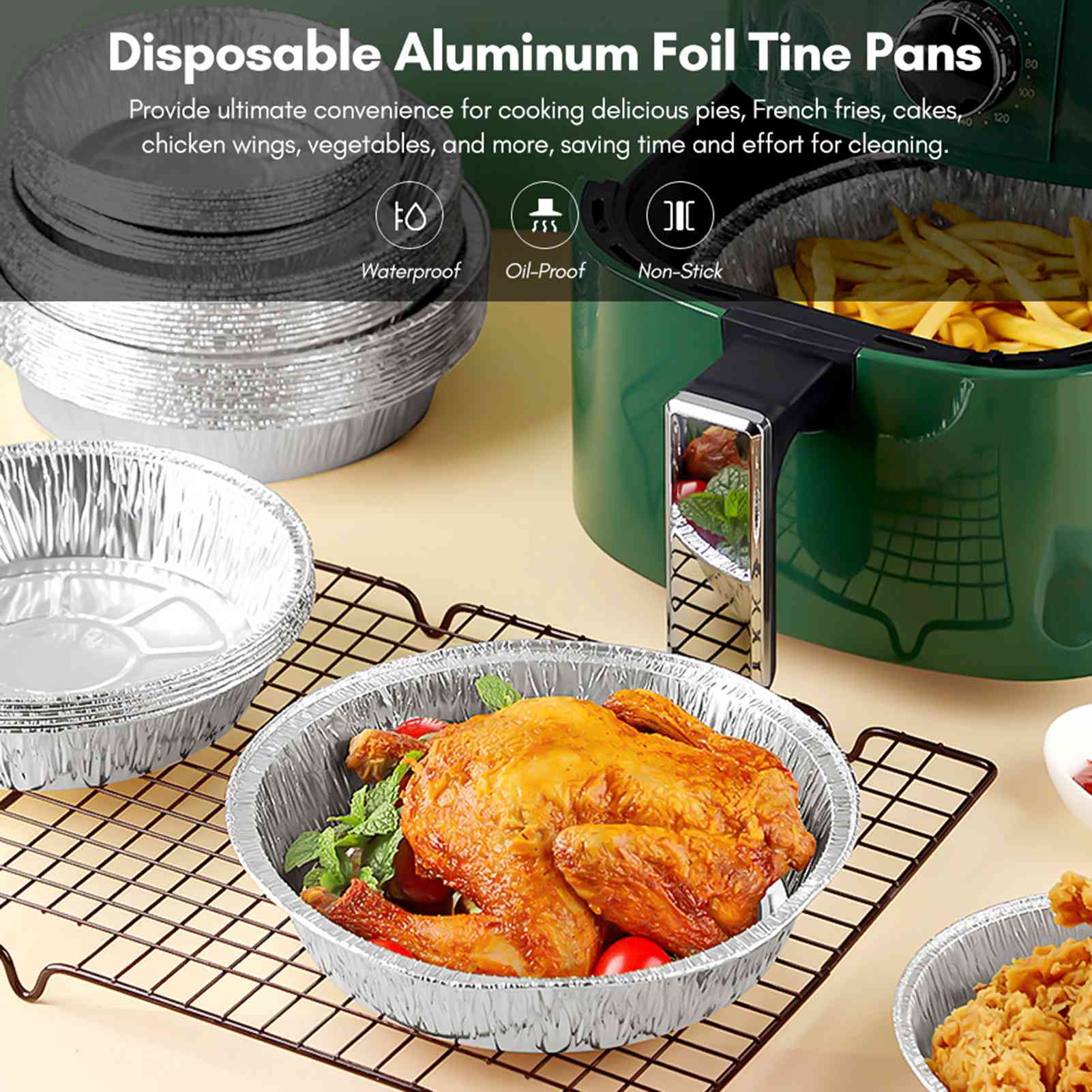 20 Runde Einweg-aluminiumteller Mit 15 Cm Durchmesser, Geeignet Für Heißluftfritteusen, Backofen, Aufbewahrung Und Grillen.