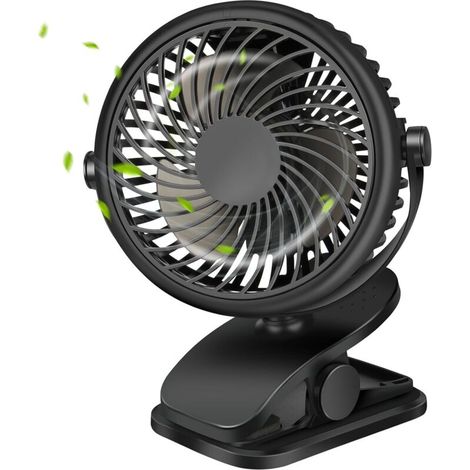 Mini-usb-clipventilator, 2200 Mah, 3 Geschwindigkeitsstufen, 720°-drehung, Leise, Für Kinderwagen, Auto, Büro