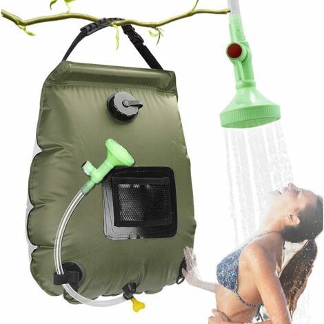 Solarbetriebene Camping-duschtasche Mit Folgenden Eigenschaften: Tragbar, Tischmodell, Tasche, 20 L, Faltbar, Solarbetrieben