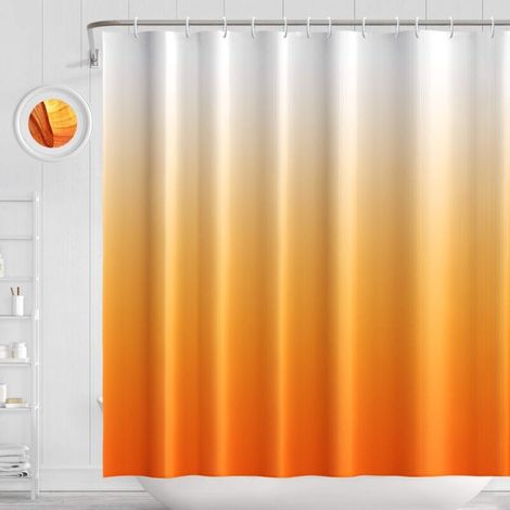 Zolginah Wasserdichter Duschvorhang Aus Polyester, Schimmelresistent, 180×180 Cm, Inklusive 12 Duschvorhangringen Für Badezimmer, 4 Verschiedene Muster (orange)