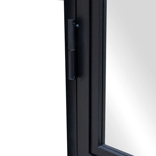 inova Loft Glastür 830 x 2115 mm Satiniert 3 Felder DIN Links Komplettset Beschlag in Schwarz mit Griffstange und Zarge