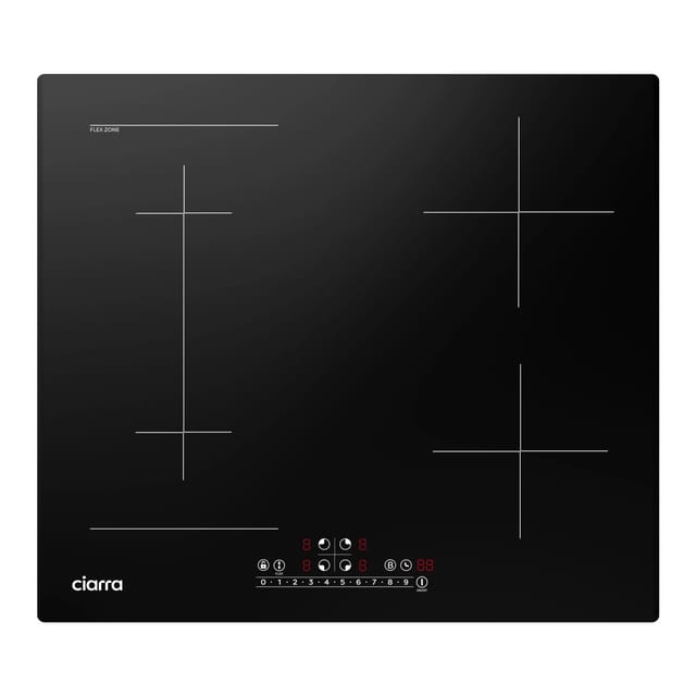 CIARRA Induktionskochfeld 60 cm 4-Zonen 9 Stufen BOOST Flex Zone VM4BFBIH