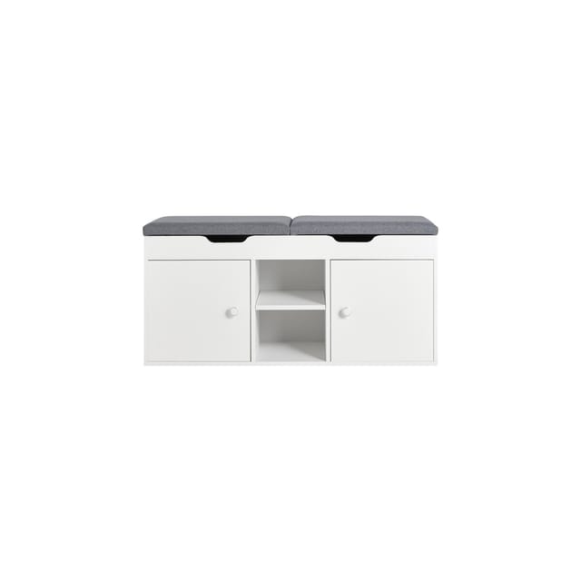 SoBuy Sitzbank mit 2 Sitzkissen und Stauraum PB Weiß FSR96-W