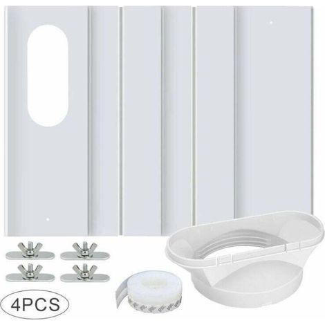 Dolaso – Set Mit 4 Verstellbaren Platten Für Mobile Klimageräte – Verstellbare Länge 43–140 Cm – Strapazierfähiges Pvc – Einfache Montage An Schiebefenstern