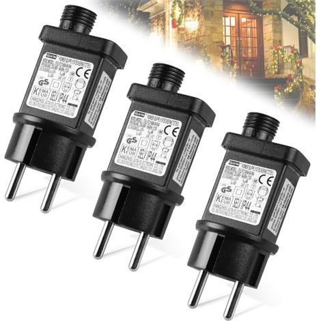 Dolaso 31v 6w Led-transformator: 3er-pack Blinklichtstecker Mit Timerfunktion, Ip44 Wasserdicht, Speicherfunktion, 8 Modi, Für Weihnachtsbeleuchtung Und Lichterketten