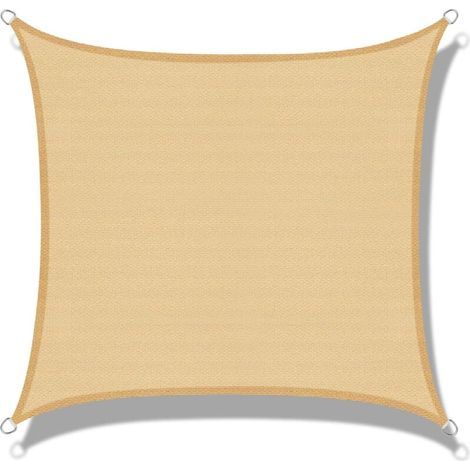 Rechteckiges 2 X 4 M Sandfarbenes Sonnensegel (hdpe) – Uv-schutz Für Terrasse, Camping, Außenbereich, Garten