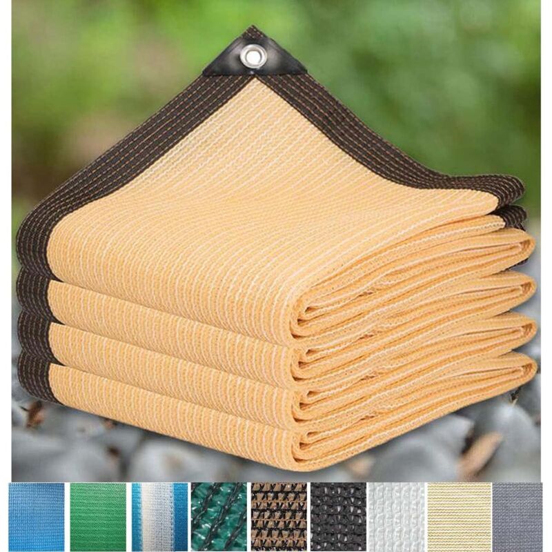 Sonnensegel Mit Uv-schutz Für Terrasse, Garten Und Außenbereich Schattierungsnetz Für Gewächshäuser Winddichtes Netz Mit Ösen 12-armiges Sonnensegel Beige 3 X 6 M