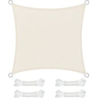X 3 M Sonnensegel, Sonnenschutz Aus Hdpe-gewebe, Atmungsaktiv, Wasserdurchlässig, Für Terrasse, Garten, Balkon, Camping, Quadratisch, Konkav, Beige