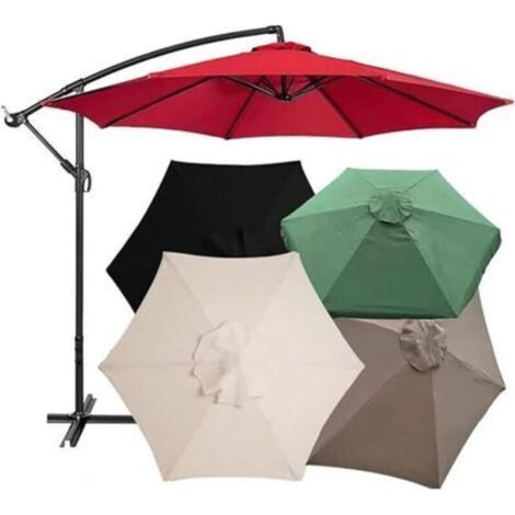 Ersatzbezüge Universeller Ersatzschirm Für Garten, Terrasse, Hof, Strand, Pool, Markt, 3 M/6 Streben, Khaki (einzelner Schirmbezug, Ohne Schirmgestell)