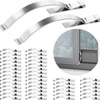 Lntyq Packung Mit 60 Flachen Fensterclips Aus Edelstahl Zur Verhinderung Von Fensterwackeln
