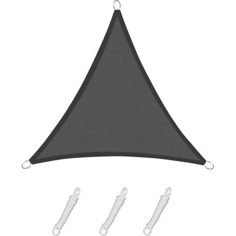 Dreieckiges Sonnensegel 3,6 X 3,6 X 3,6 M, Graphitfarbe, Wasserdichtes Material, 95 % Uv-schutz, Für Den Außenbereich, Garten, Terrasse Und Pool