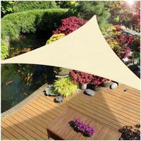 Dreieckiges Sonnensegel 3x3x3m Grau Wasserdicht 95% Uv-schutz Für Terrasse Garten Camping Party Pool Mit Seilen