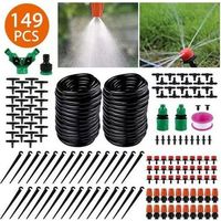 Lntyq Gartenbewässerungssystem, 30 M Mikro-tropfbewässerungsset, Automatisches, Regulierbares Bewässerungssystem Für Landschaft, Terrasse, Gewächshaus, Rasen Und Pflanzen, 149-teilig