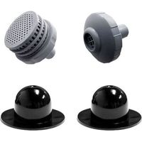 Lntyq Pool-anschlussset, 4er-packung Mit 3,2 Cm Einlassdüsen Für Aufstellpools (schwarz)