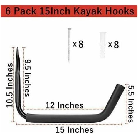 Lntyq Garagenhaken, 4 Wandhaken Für Leitern, Robuste Universalhaken Für Fahrräder, Klappstühle Und Kleinteile – 27 Cm X 38 Cm