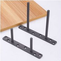 Lntyq 2er-pack Unsichtbare Wandregalhalterungen, Metall-wandhalterungen Für Verdeckte Holzregale, Mattschwarze Oberfläche, Kaltgewalzter Stahl, 2 Stück
