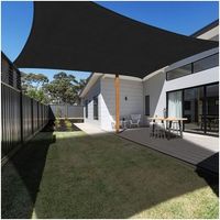 Rechteckiges Sonnensegel 2x3m, Schwarz, Wasserdicht, Uv-schutz, Markise Für Garten, Terrasse, Patio, Pool, Inklusive Losem Seil