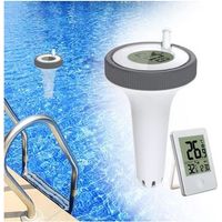 – Kabelloses Digitales Poolthermometer – Lcd-bildschirm – Messbereich -40 Bis +70 °c – Schwimmfähig Für Pools, Whirlpools Und Aquarien