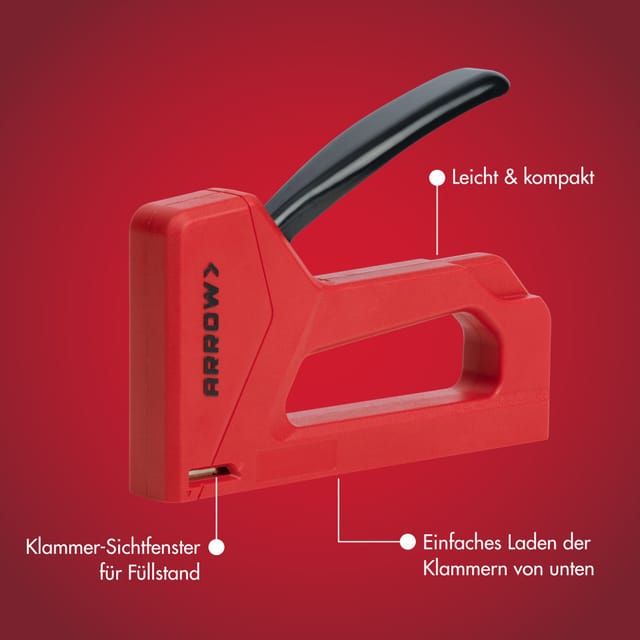 Arrow Handtacker JT21 Kofferset für Feindrahtklammern 6 mm - 10 mm