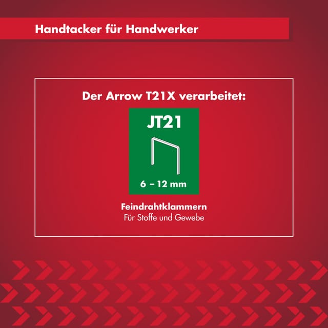 Arrow Handtacker T21X für Feindrahtklammern 6 mm - 12 mm