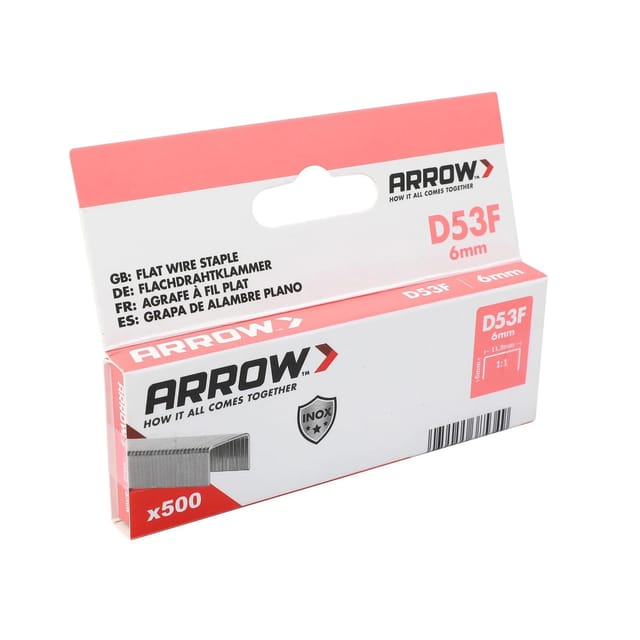 Arrow Klammer D53F V2A Länge 6 mm 500 Stück