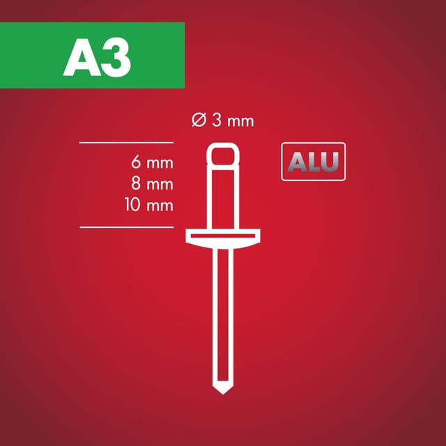 Arrow Blindniete RA Alu Ø 3 mm x 8 mm 50 Stück
