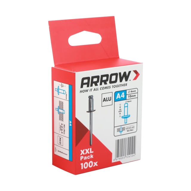 Arrow Blindniete RA Alu Ø 4 mm x 10 mm 100 Stück