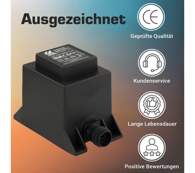 Kerry Electronics Trafo 21,6W 12V/AC IP44 Netzkabel 2-Pin-Stecker