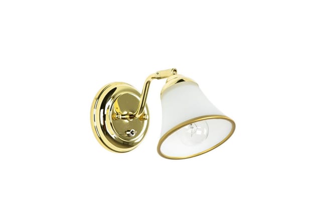 EASYLIGHT Wandleuchte mit Schalter Metall Glas 11 cm Breit in Gold E14 Jugendstil Grando