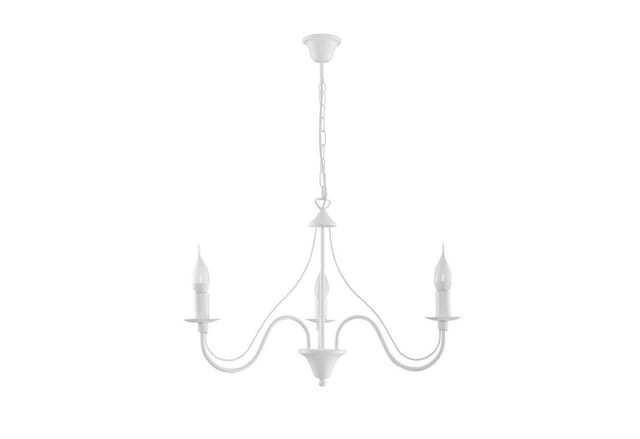Licht-Erlebnisse Kronleuchter Weiß 60 cm Breit 3-Flammig E14 Metall