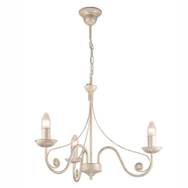 Licht-Erlebnisse Kronleuchter 3-Flammig 45 cm Breit Weiß Für E14