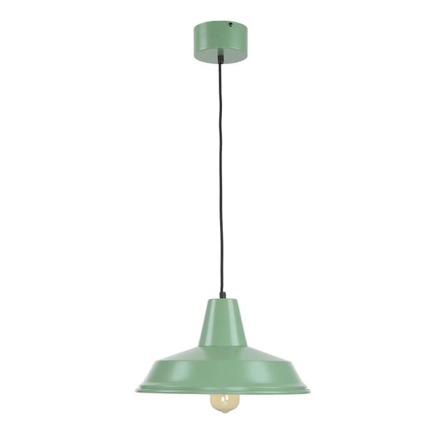 Licht-Erlebnisse Hängeleuchte Metall Ø 36 cm E27 In Grün Weiß Industrial Vintage