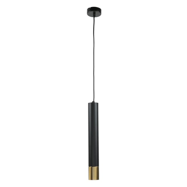 Licht-Erlebnisse Pendelleuchte Metall Schmal GU10 Ø 8 cm In Schwarz Gold Höhenverstellbar