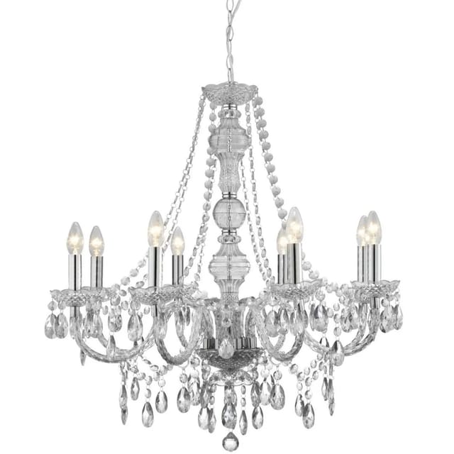 Licht-Erlebnisse Kronleuchter Kristall 74 cm Breit 8-Armig Klassisch Metall Glas