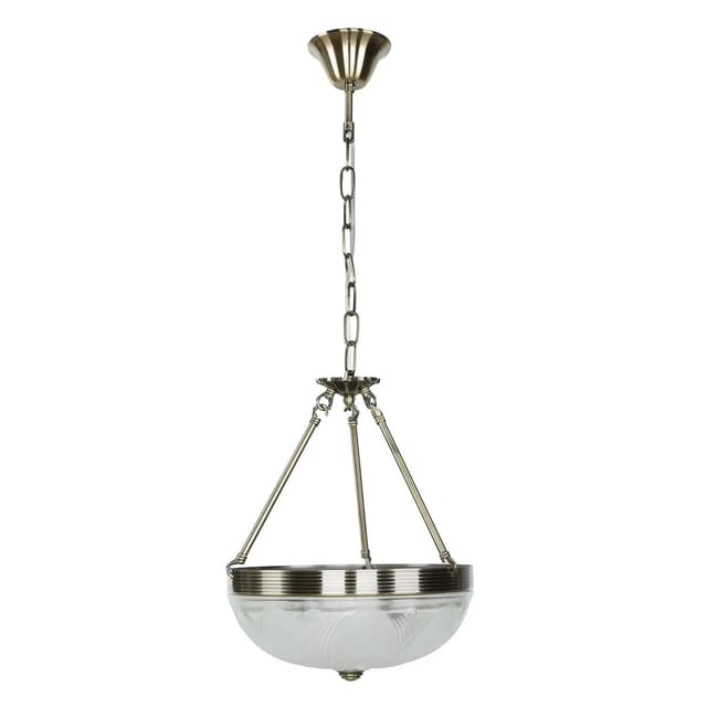 EASYLIGHT Hängeleuchte Rund Ø 30 cm 2x E14 in Messing Antik Jugendstil