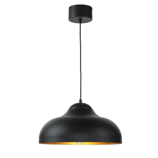 Licht-Erlebnisse Pendelleuchte Schwarz Gold Ø 40 cm Rund E27 Höhenverstellbar