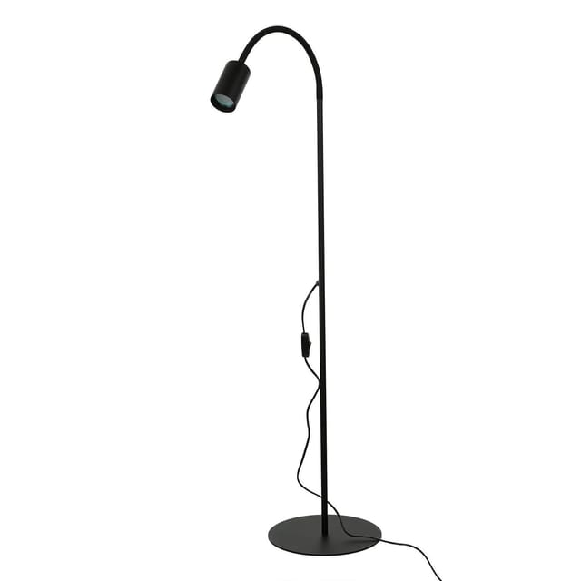 Licht-Erlebnisse Stehlampe Schwarz 153 cm GU10 Metall Schwenkbar Schwanenhals