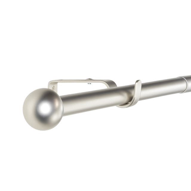 Deco-Raum Gardinenstangen Set Ausziehbar 1-Lauf Kugel Flexa Ø 16/19 mm 160-300cm Edelstahl-optik