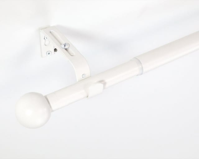 Deco-Raum Gardinenstangen Set Ausziehbar 1-Lauf Kugel Flexa Ø 16/19 mm 70-120cm Weiß
