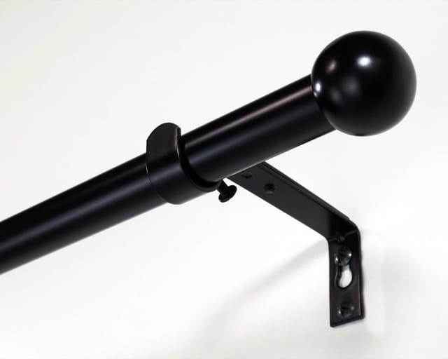 Deco-Raum Gardinenstangen Set Ausziehbar 1-Lauf Kugel Flexa Ø 16/19 mm 70-120cm Schwarz