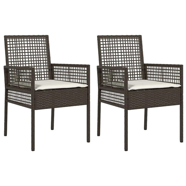 vidaXL Gartenstuhl 2 Stk Braun 53 x 60 x 85 cm Poly-Rattan 42003446