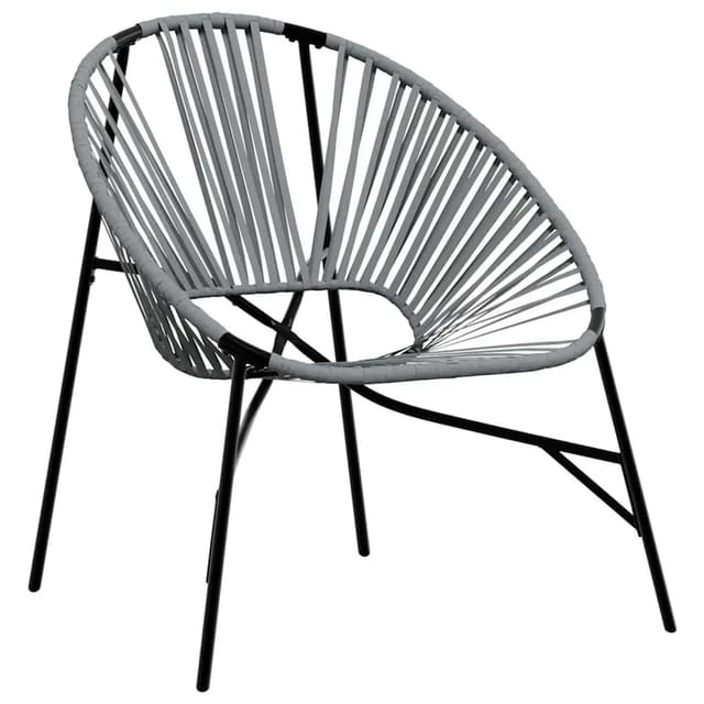 vidaXL Gartenstuhl in Ei-Form Schwarz und Hellgrau Poly Rattan 4009289