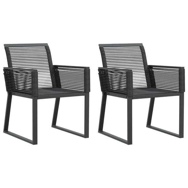 vidaXL Gartenstühle 2 Stk Schwarz Poly Rattan 4008113