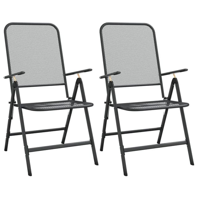 vidaXL Klappbare Gartenstühle 2 Stk Streckgitter Anthrazit 317340