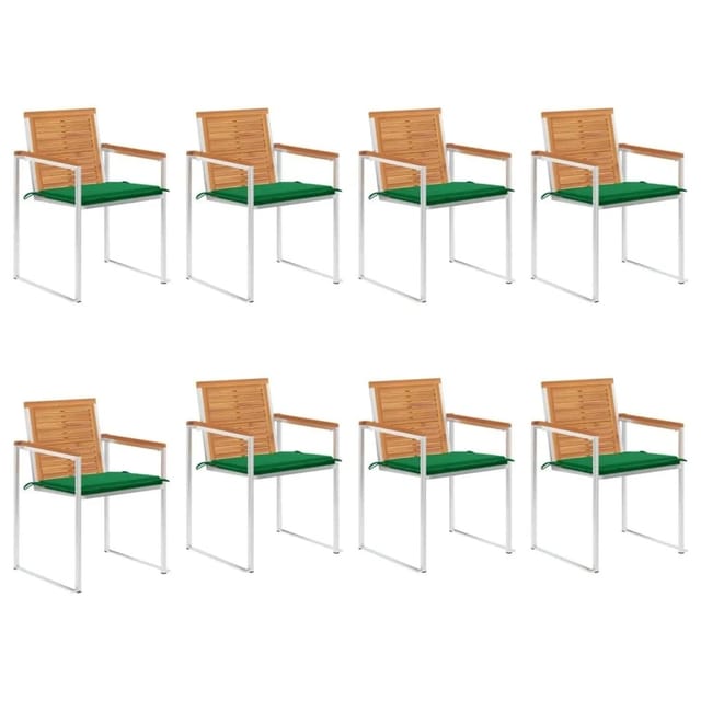 vidaXL Gartenstühle 8 Stk mit Kissen Massivholz Akazie 3078529