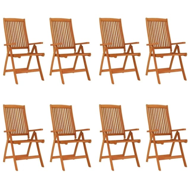 vidaXL Klappbare Gartenstühle 8 Stk Massivholz Eukalyptus 3087346