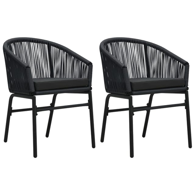 vidaXL Gartenstühle 2 Stk Schwarz PE-Rattan 48135