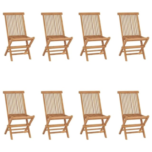 vidaXL Klappbare Gartenstühle 8 Stk Massivholz Teak 3096592